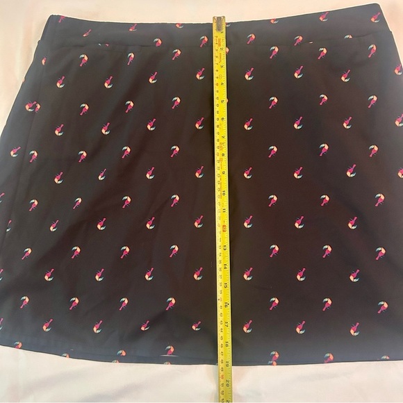 Croft & Barrow Plus Size XXL Skorts Skirt with shorts under Black w Pink Parrots - Picture 7 of 9